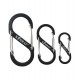 Carabiner (Set of 3) (BK), This three pack of S-style carabiners includes 1x of each size (small, medium and large)